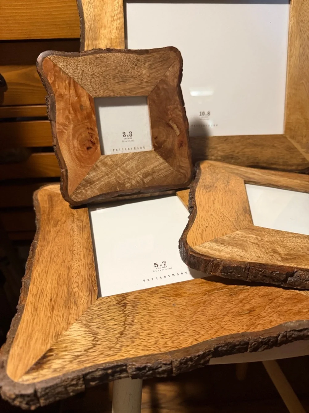 Pottery Barn Rustic Natural Wood Photo Frame’s Set of 4 - Picture 4 of 5
